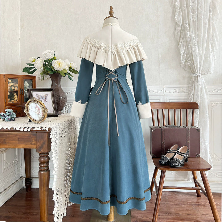 Cornfield Lolita~Classic Lolita OP Retro Blue Lolita Dress