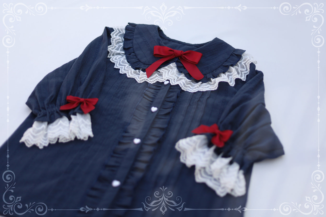 MIST~Sweet Lolita Golilla Short Sleeve Shirt 9912:184432