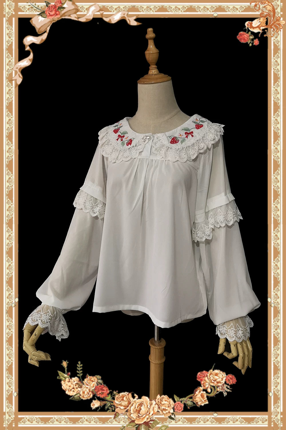Berries & Strawberry - Old School Lolita JSK Dress Set, Strawberry Print 46097:874971