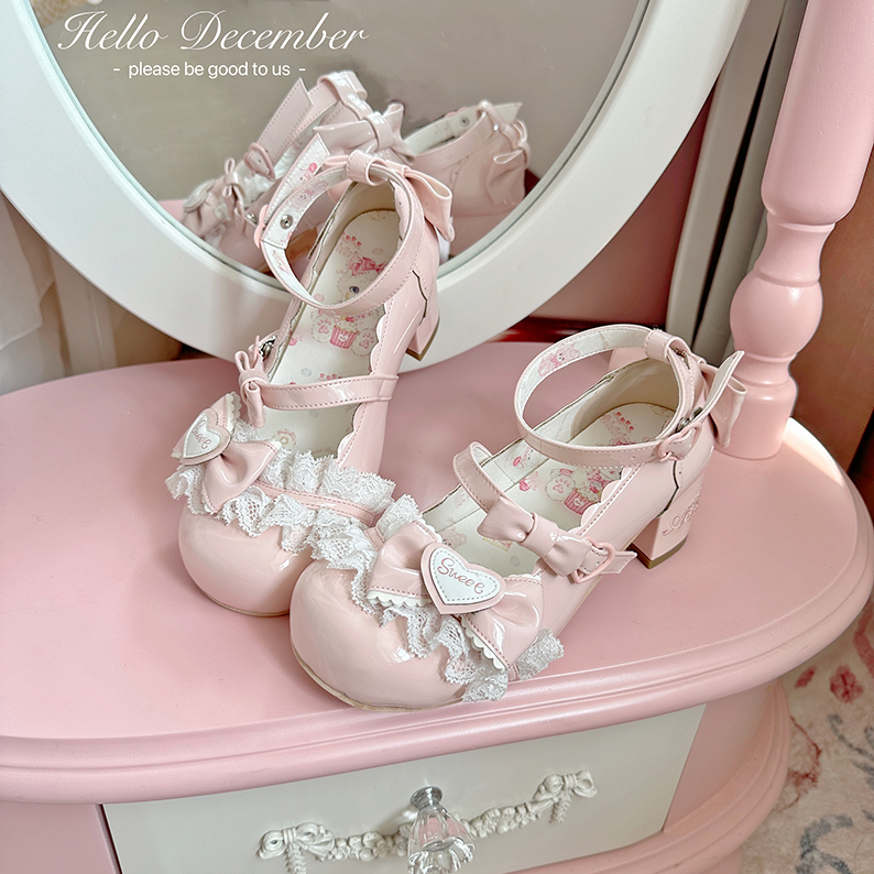 Aimee~Sakura~Sweet Lolita Heels Cute Mid-heel Mary Jane Shoes 40368:657618