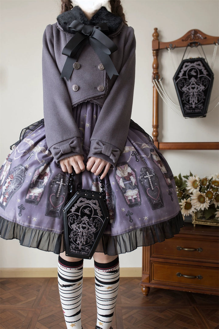 LeMiroir~Winter Solstice Coat~Sweet Lolita Woolen Coat Embroidery Skirt Short Outwear 40360:657198