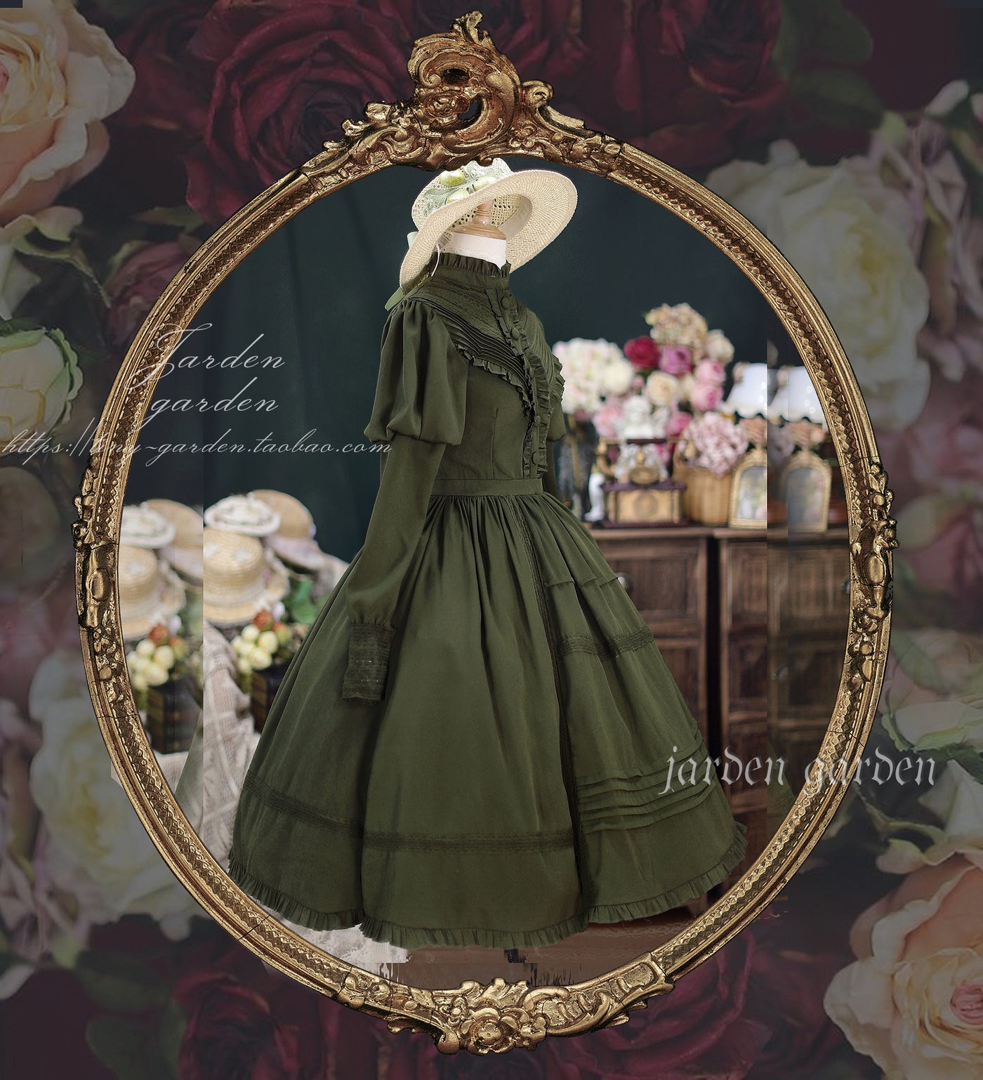 Tiny Garden~The Black Forest~Classic Lolita Stand Collar Dress OP   