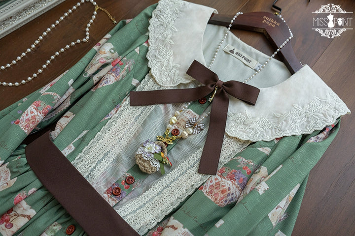 (Buyforme)Miss Point~Forest Lolita Lantern Sleeve OP Casual Dress