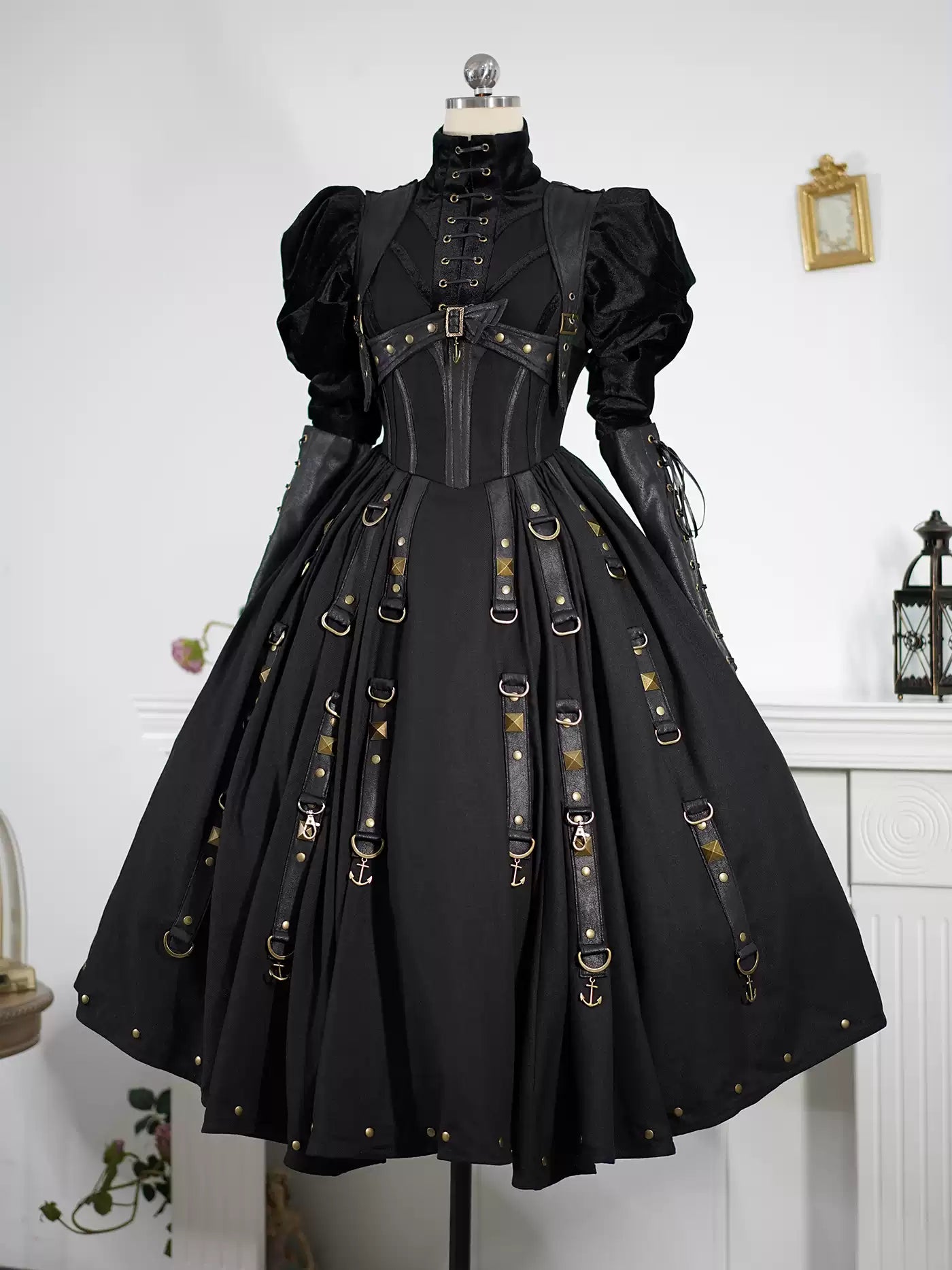 FOXTROT - Ghost Ship - Gothic Lolita Pirate JSK & Mutton Sleeves Blouse Black JSK / One Size