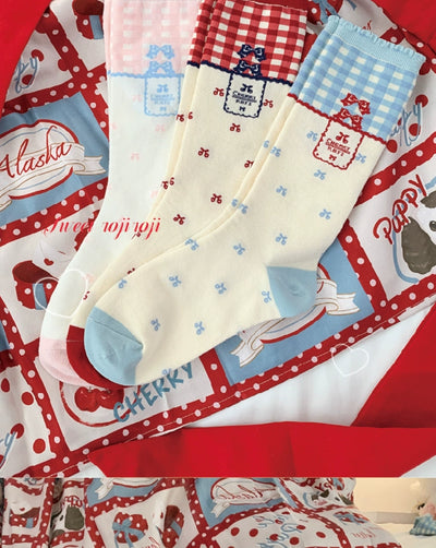 Roji Roji~Kawaii Lolita Socks Bows Sock for Spring/Summer Wear   
