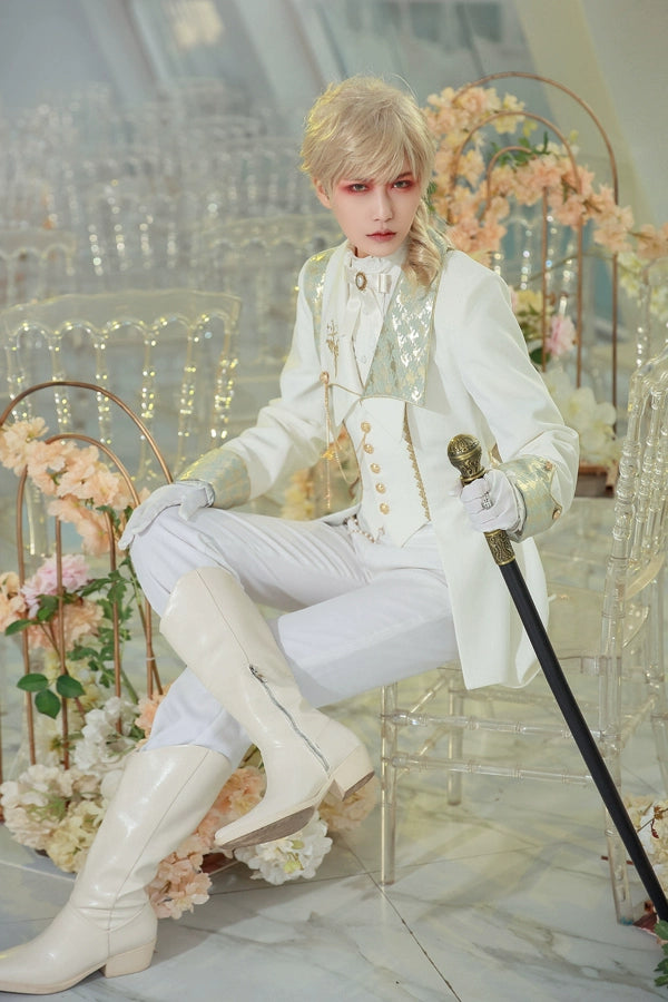 Immortal Thorn - Eternal Rose Knight - Ouji Lolita Long Sleeve Shirt, Stand Collar 44020:792675