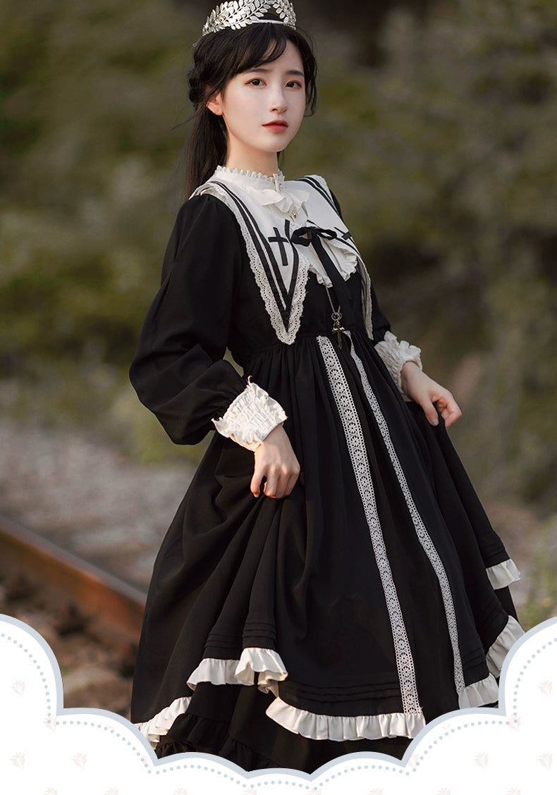 With PUJI - Confession - Nun Lolita OP Dress
