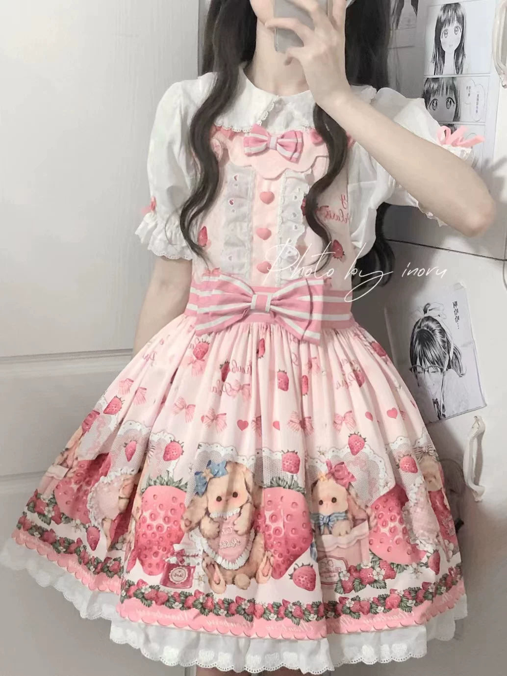 Rabbit Berry Gift Box - Sweet Lolita Cotton Shirt, Peter Pan Collar 44491:810928