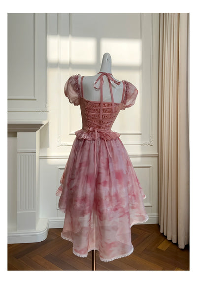 (BFM)Anna~Sweet Pink Lolita OP Dress Princess Sleeves Lolita Dress   