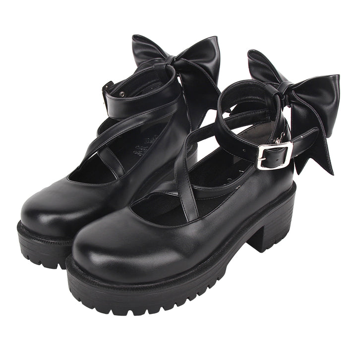 Angelic Imprint~Punk Lolita Black Platform Shoes   