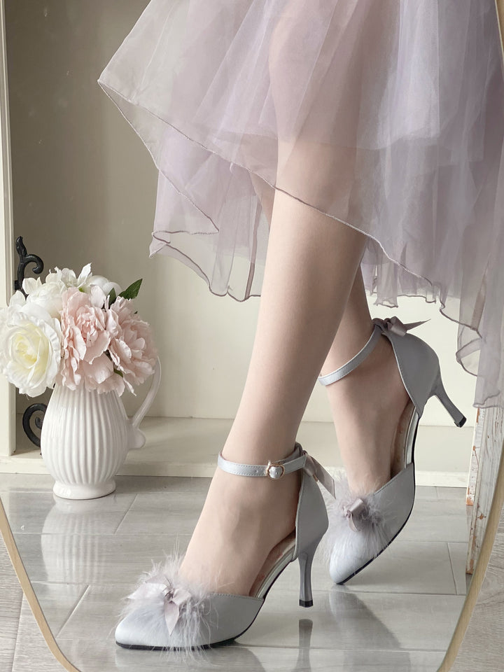 Pure Tea For Dream~Swan Lake~Sweet Lolita Shoes Satin Lolita Hight Heels 42090:733829