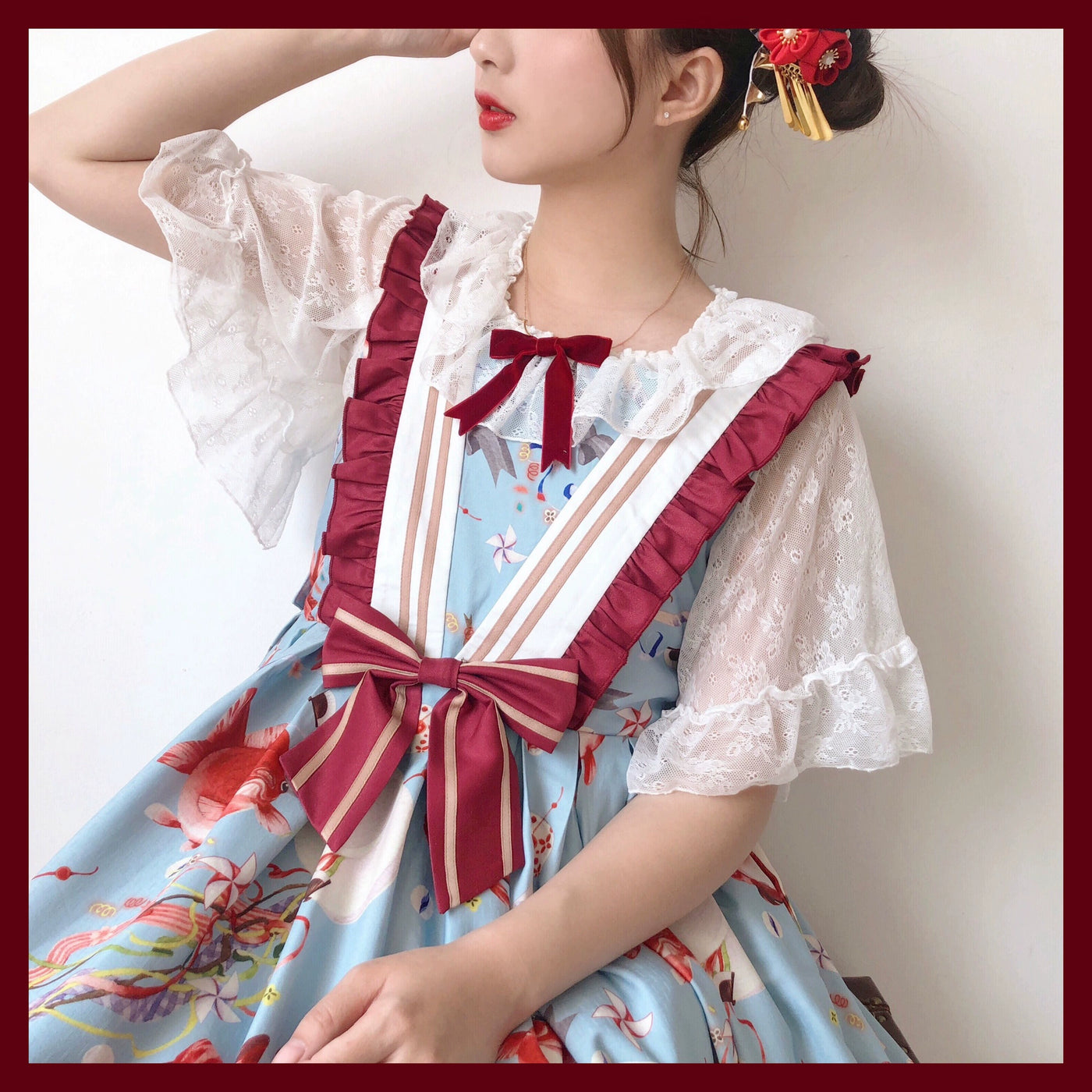 (BFM)Southern Cross~Fishball Type 2 Fly Sleeve JSK Print Lolita Dress   