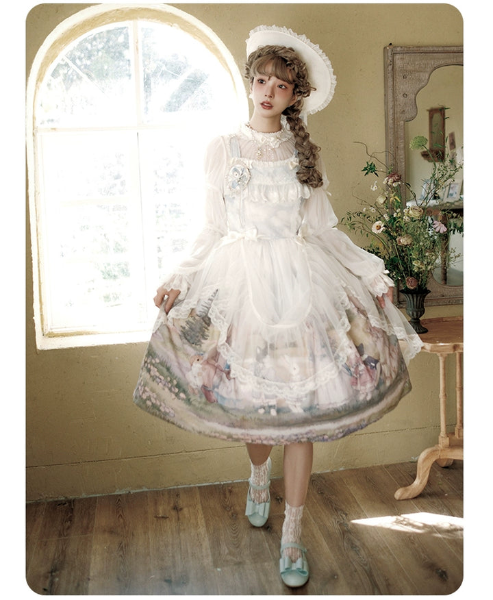 Summer Fairy~IP Collab Sweet Lolita Jumper Dress Flutter Sleeves OP   