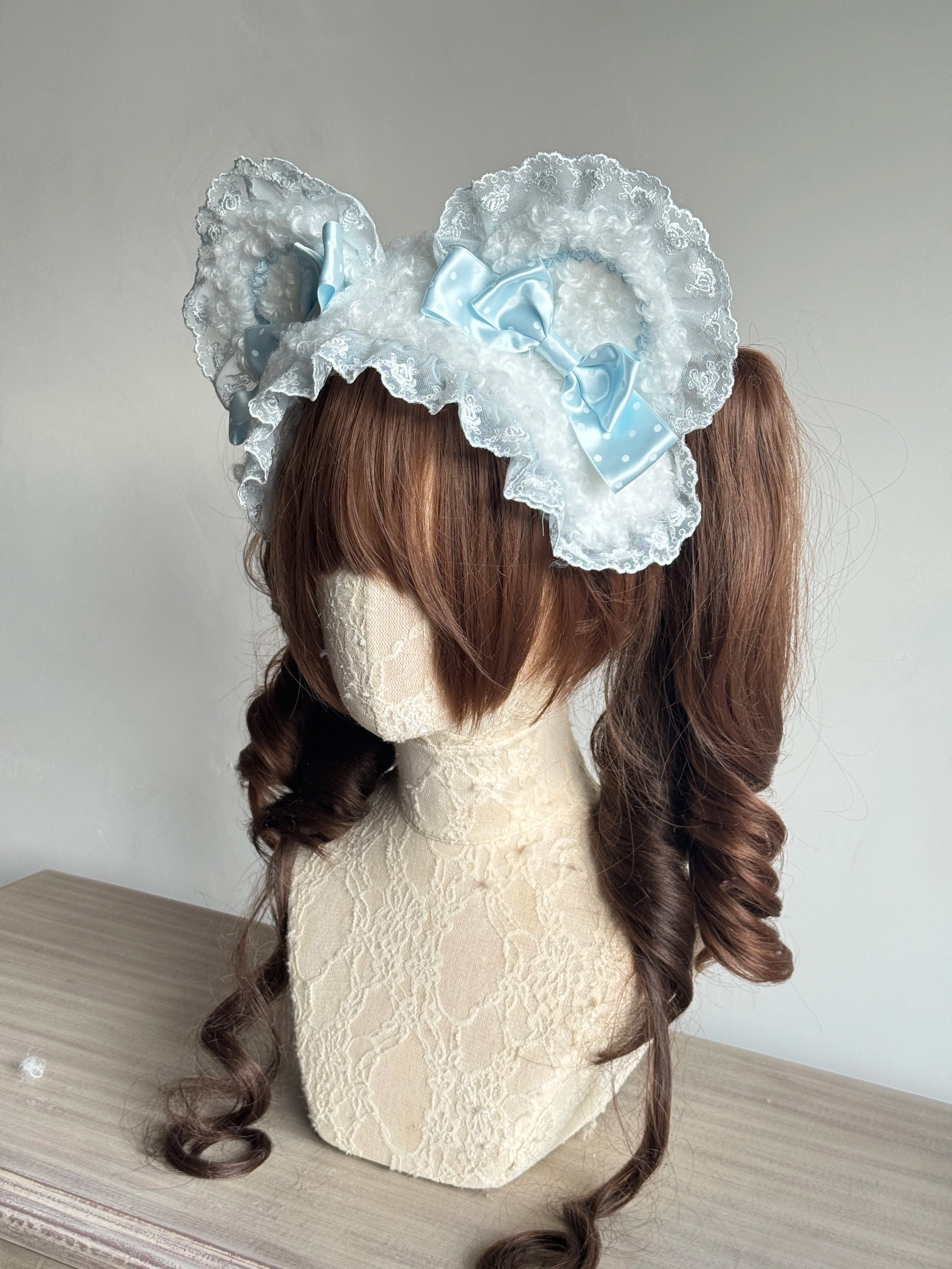 MAID - Sweet Lolita Handmade Lace Headband, Bear Ear Design 44106:795911