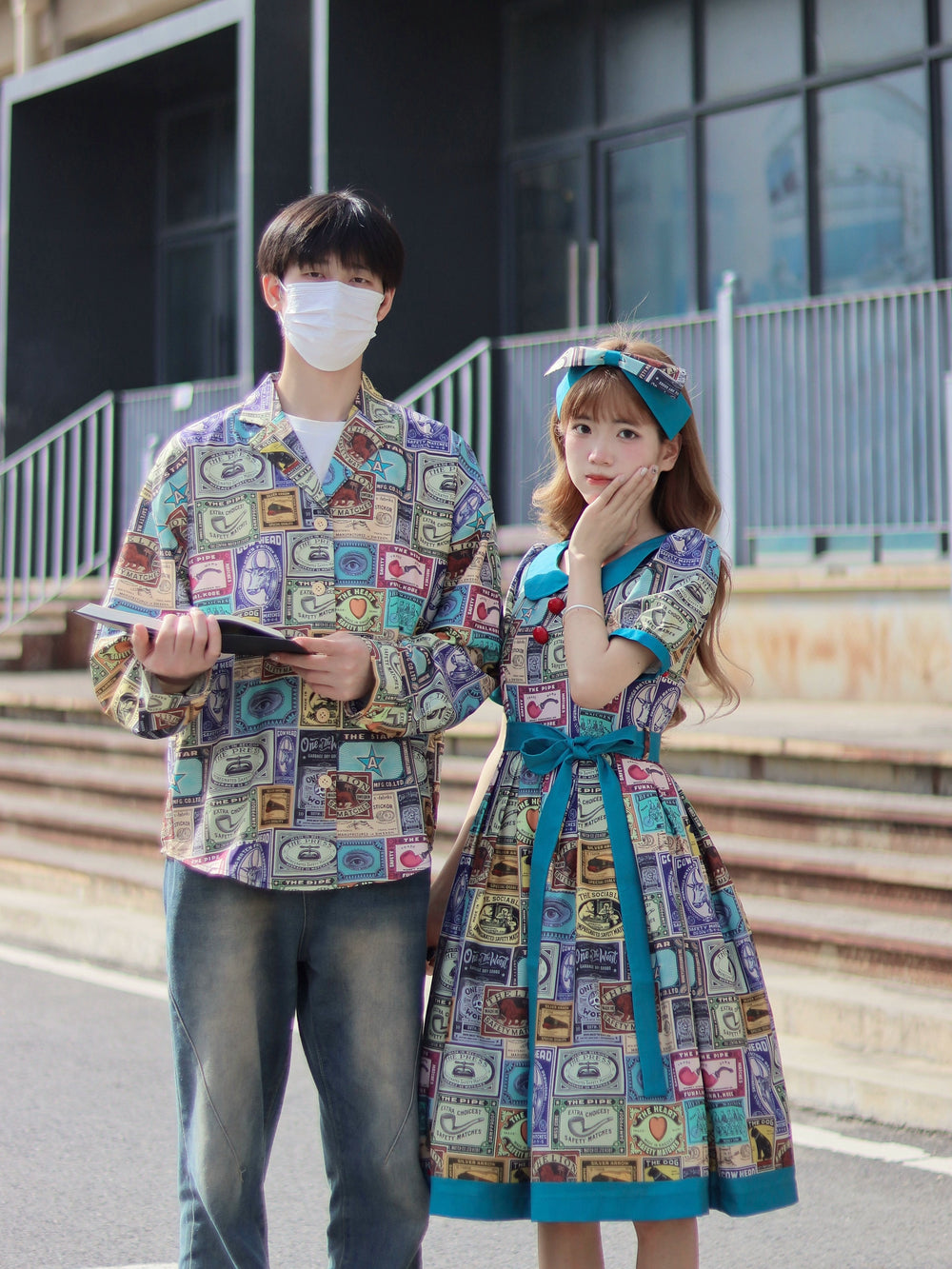 Miss Cube - Antique Label - Retro Lolita Shirt American Customized Loose Print Blouse 35672:497618