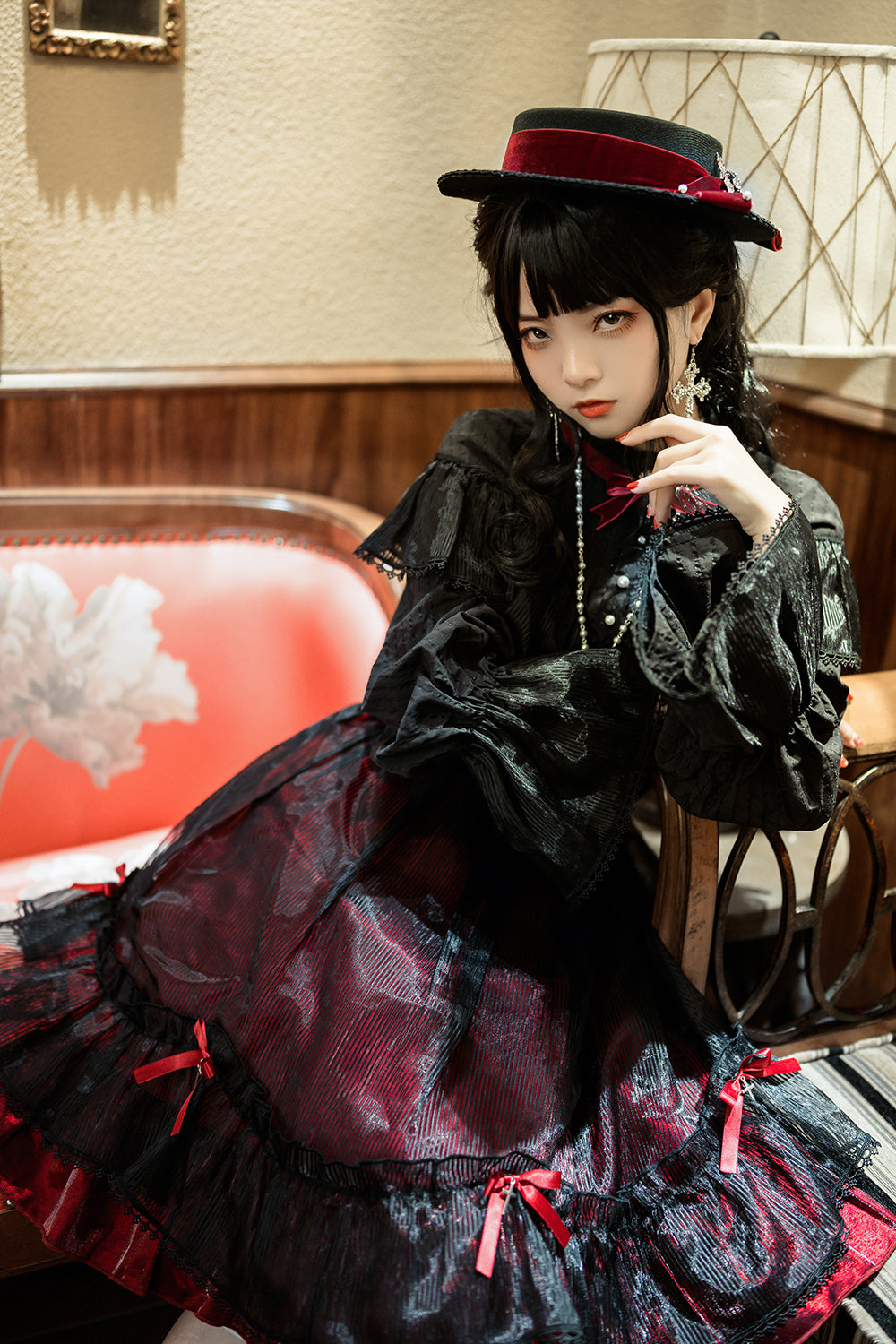 Princess Chronicles - Gothic Lolita Cross Shaped Pearl Necklace