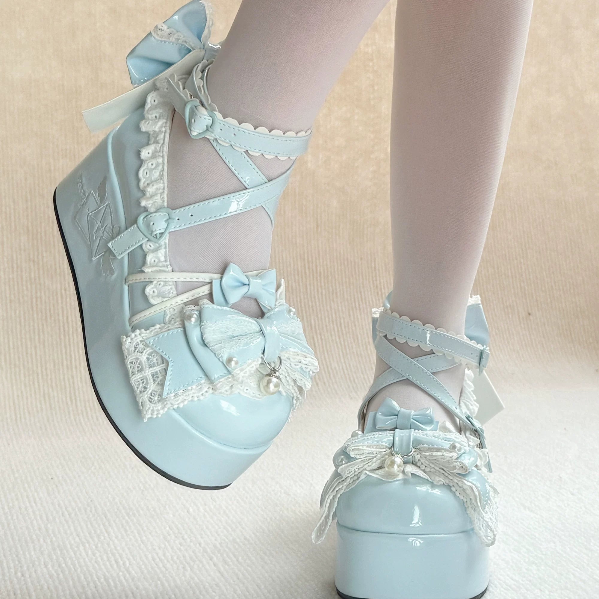Sweet Dream Letter - Sweet Lolita High Platform Shoes, Embroidery & Bows