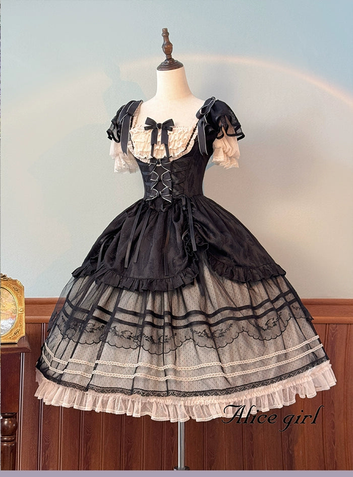 Alice girl~Yesterday Morning Mist~Classic Lolita JSK Elegant Low-cut Lolita Dress 41778:713374