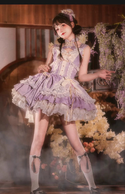 Mewroco~White Pear Dream~Han Lolita JSK Dress Halter Dress for Summer Wear   