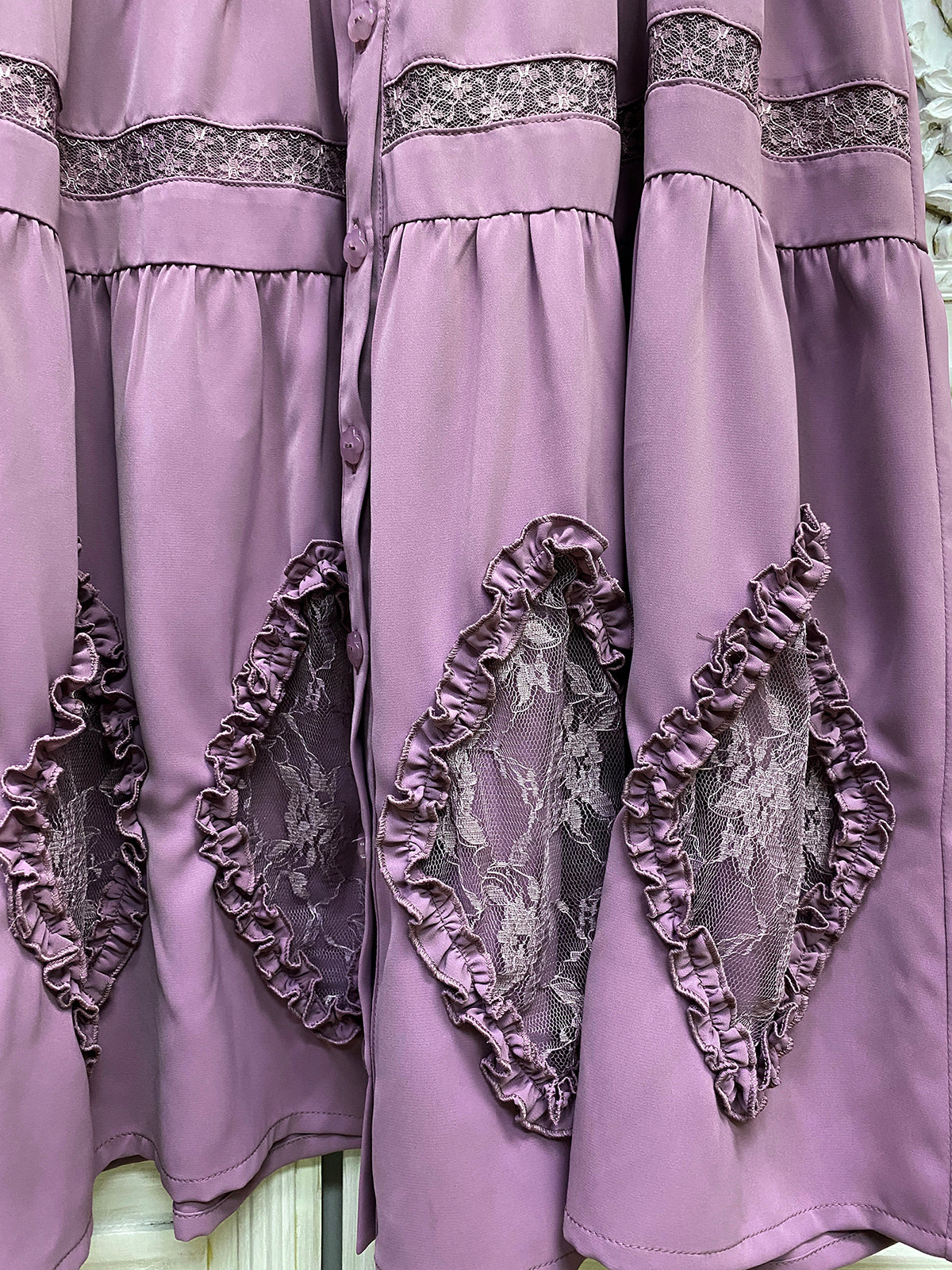 Little Dipper~Daily Lolita Hollowed-out Apron Dress Multicolors   