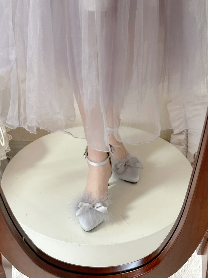 Pure Tea For Dream~Swan Lake~Sweet Lolita Shoes Satin Lolita Hight Heels 42090:733828