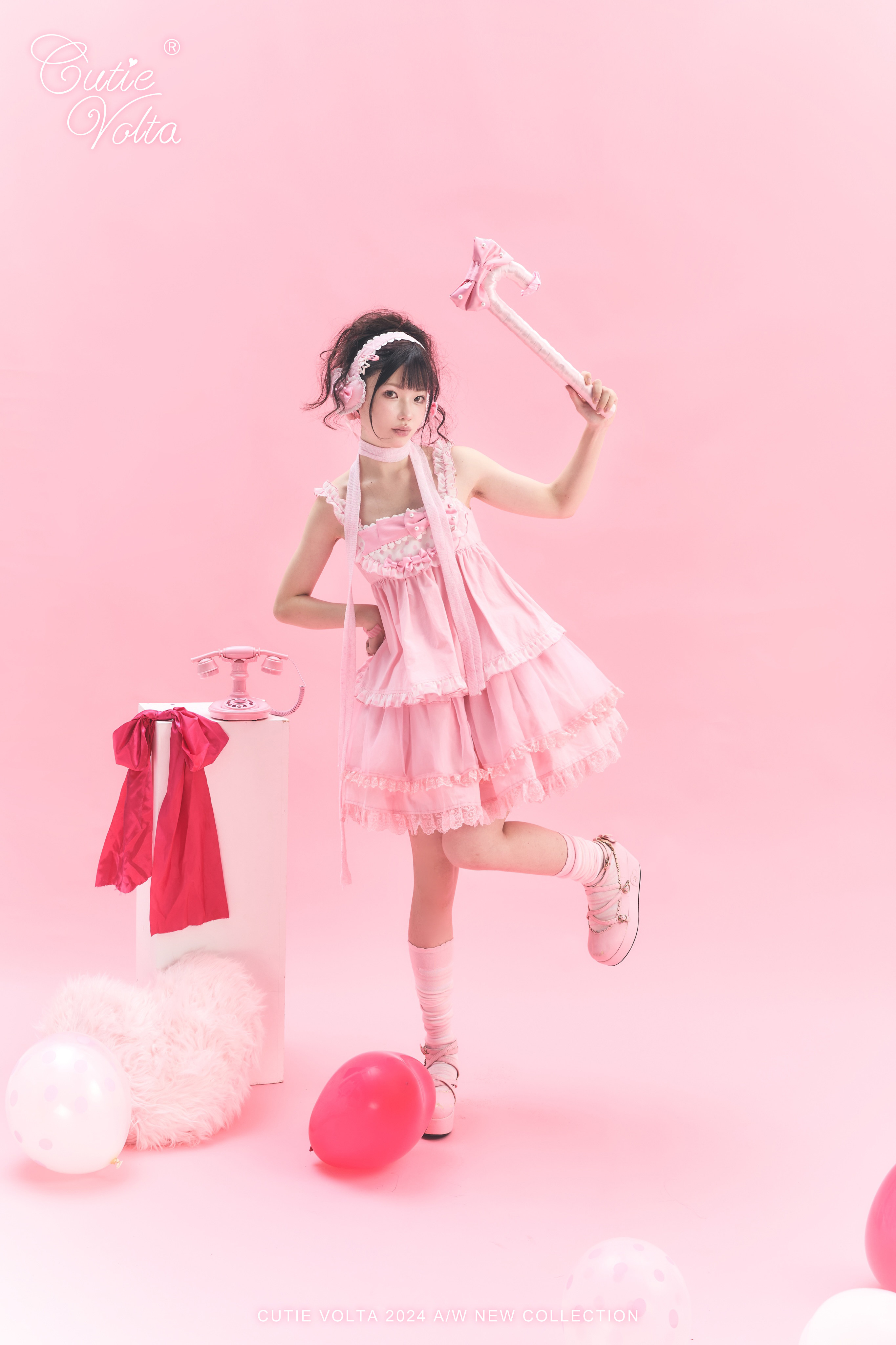 Candy Cottage - Old School Lolita Polka Dot Dress & Top Skirt Set 45522:851846
