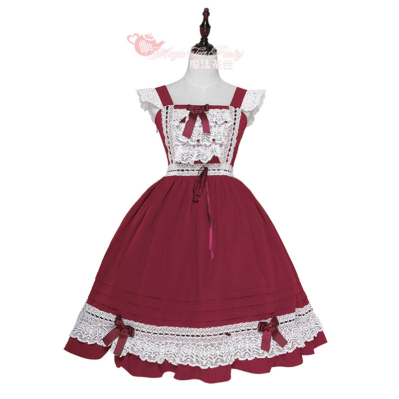 Magic Tea Party~Cute Lolita Jumper Skirt Multicolors JSK L Red JSK 