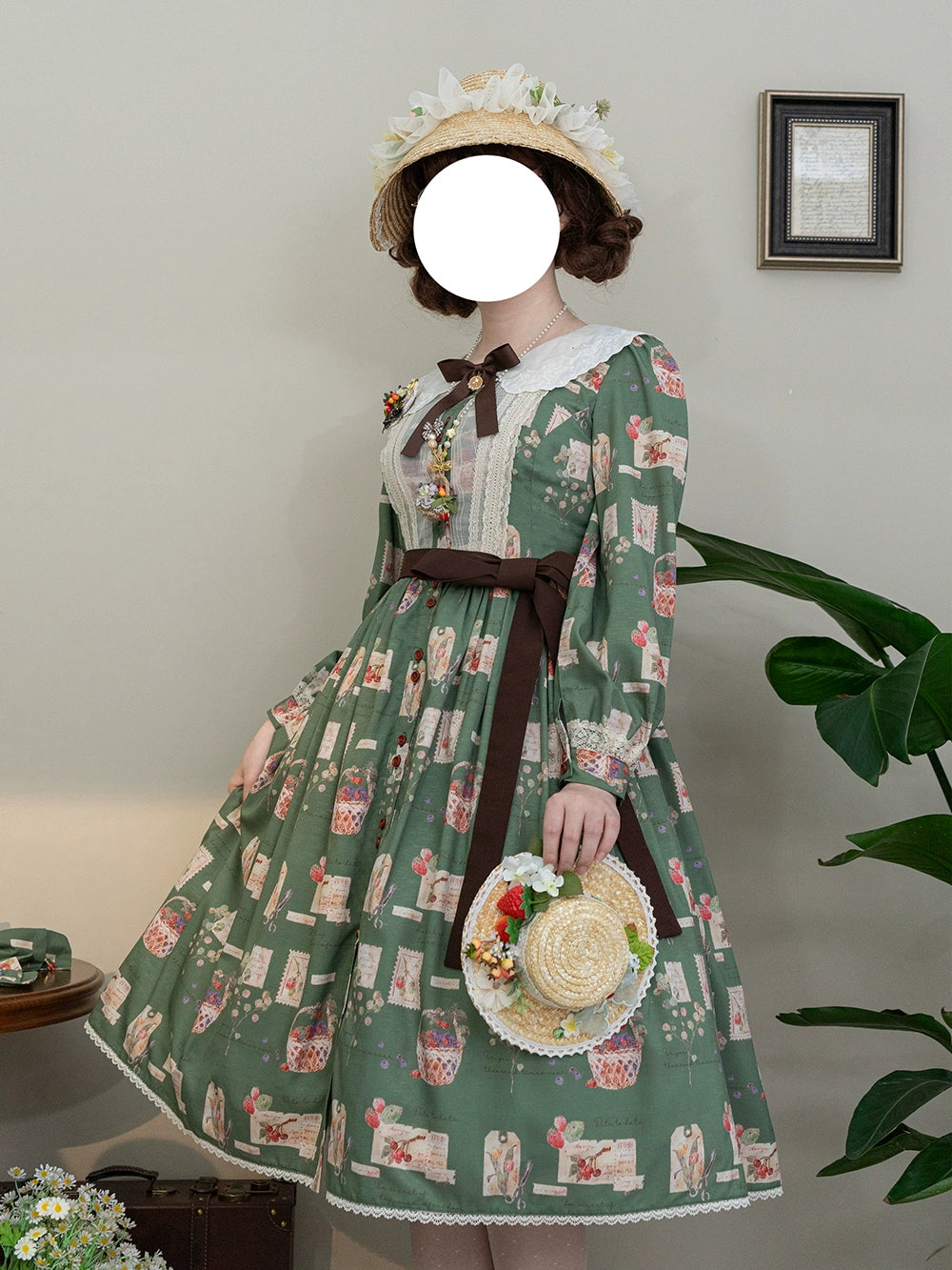 (Buyforme)Miss Point~Forest Lolita Lantern Sleeve OP Casual Dress