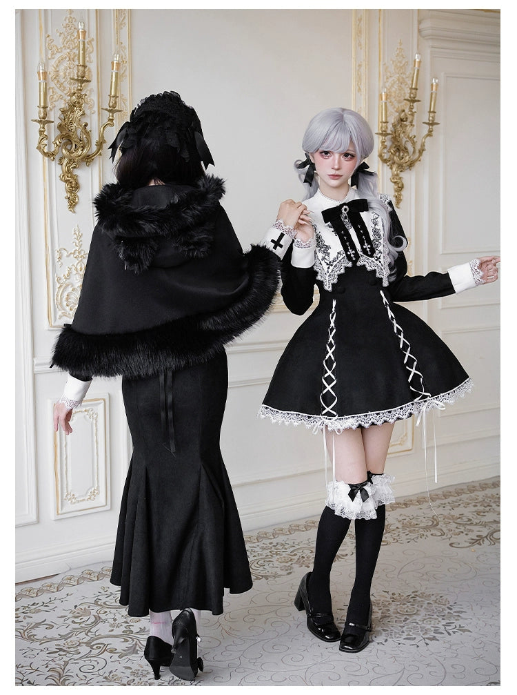 With PUJI - Rose Doll - Gothic Lolita Short OP, Mermaid Dress 44301:803470