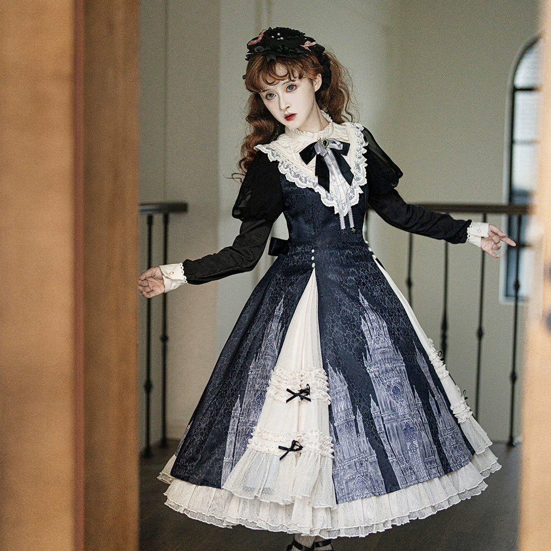 Letters from Unknown Star~Church Bell~Elegant Lolita OP Dress Long Sleeve Spring Autumn S Dress 