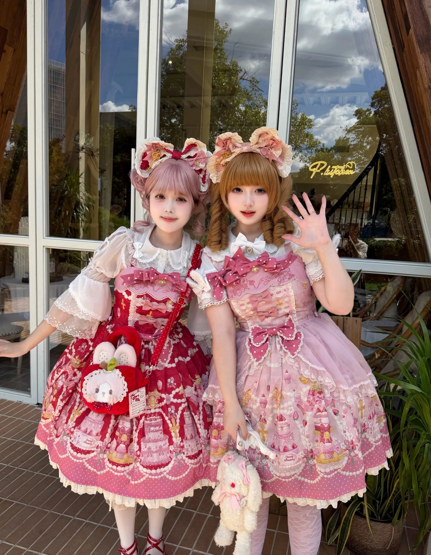 Strawberry Ode - Plus Size Sweet Lolita OP & JSK Dress, Cream Cake Print 45892:866994