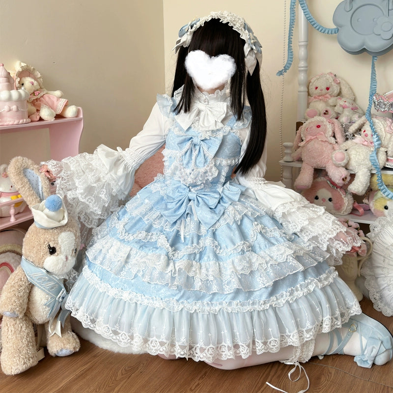 Hanguliang~Love and Heart Palpitations~Wedding Lolita JSK Bridal Lolita Dress