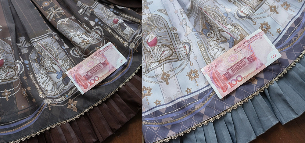 (BFM)Miss Point~Demon Hunting Notes~Gothic Lolita Cross Print Short Skirt   