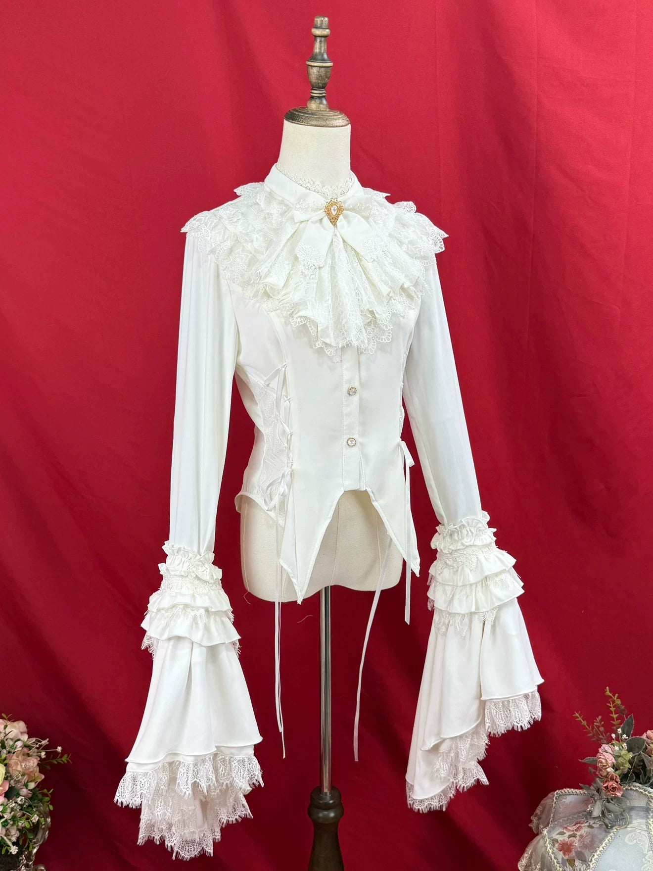 Broken Winged Bat - Gothic Lolita Shirt & SK Set, Bat-wing Shaped Hem 44706:824138