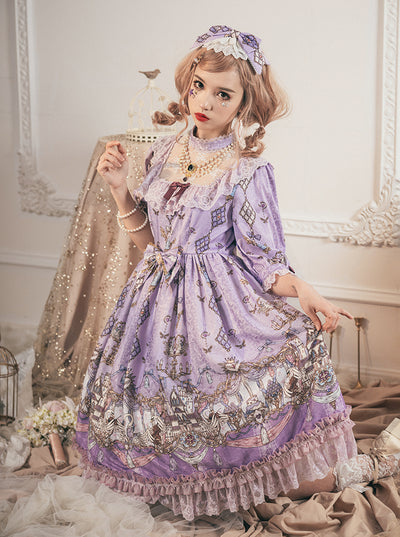Milu Forest~The Swan's Wedding~Elegant Lolita Purple OP S purple 