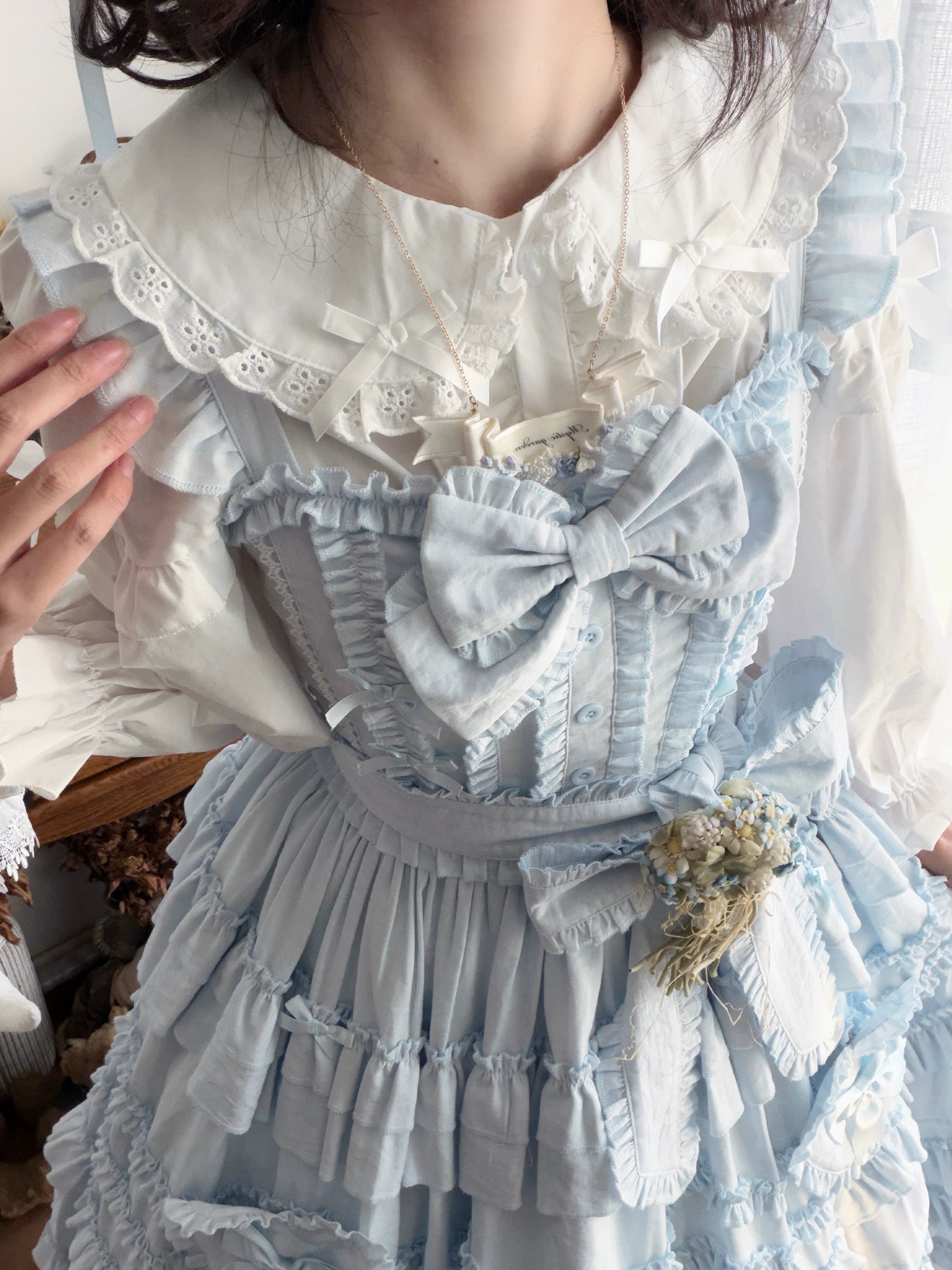 Loveheart - Solid Classic Lolita JSK Dress, Tiered Hem 44486:810073