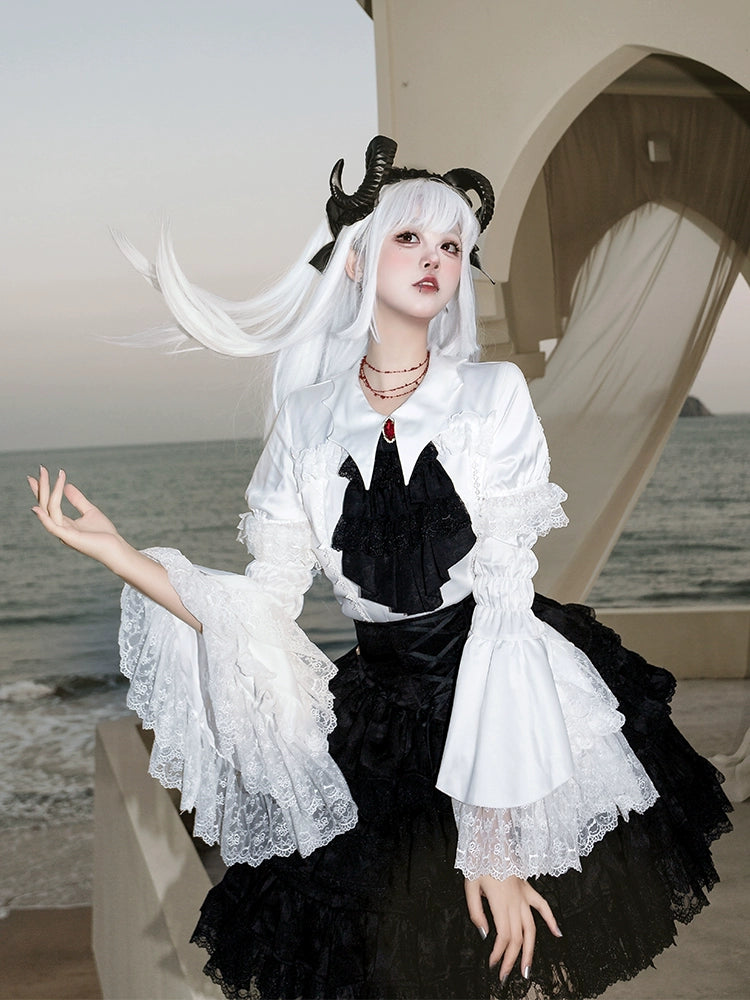 CastleToo~Crossbone~Ouji Lolita Shorts Suit Gothic Lolita Top and Blouse