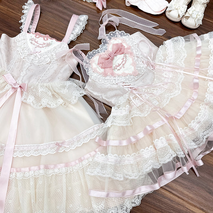 Mademoiselle Pearl~Silk Ballet~Kid Lolita JSK Dress Flower Wedding Lolita Dress   