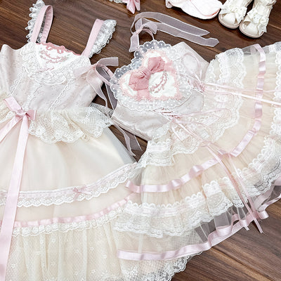 Flower And Pearl Box~Silk Ballet~Kid Lolita JSK Dress Flower Wedding Lolita Dress   