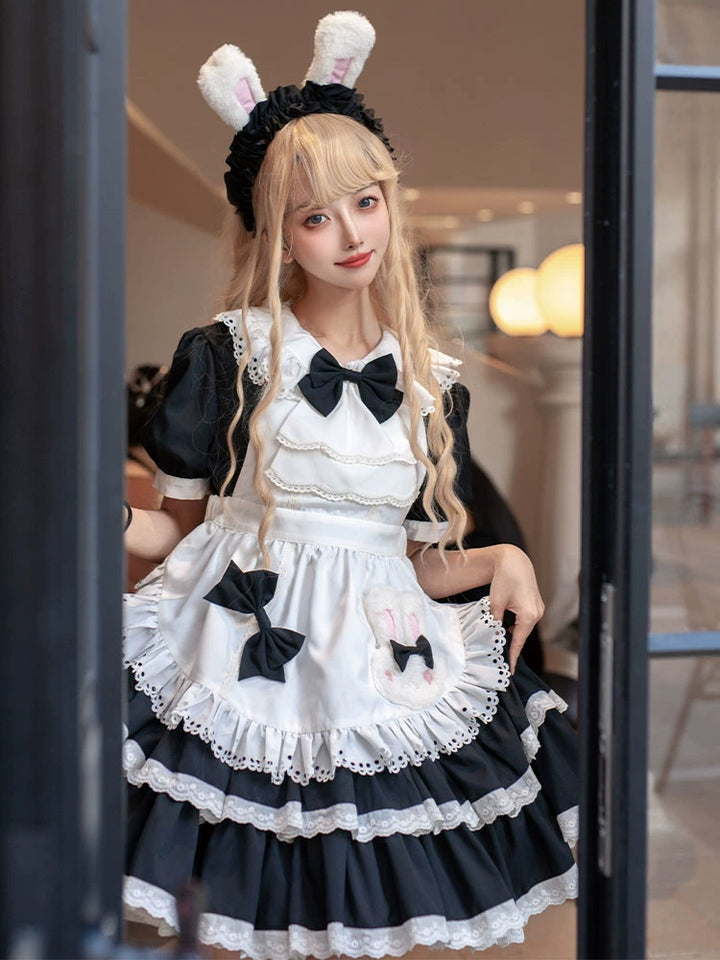 OCELOT~Leopard Bunny~Classic Maid Lolita OP with Apron and KC