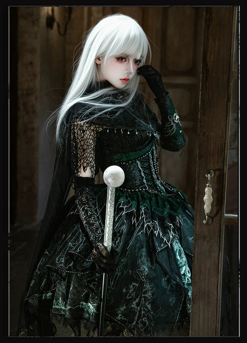 Bone Dragon - Gothic Lolita Corset JSK Dress Set with Embroidery 45654:856866
