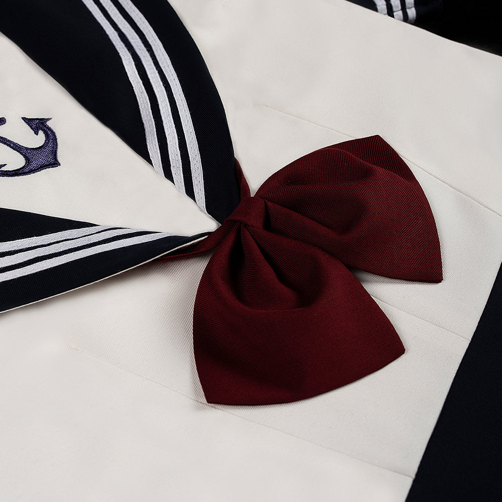 Youpairui~Amatsukaze~JK Uniform  Sailor Lolita Dress Bow Accessory free size wine red 