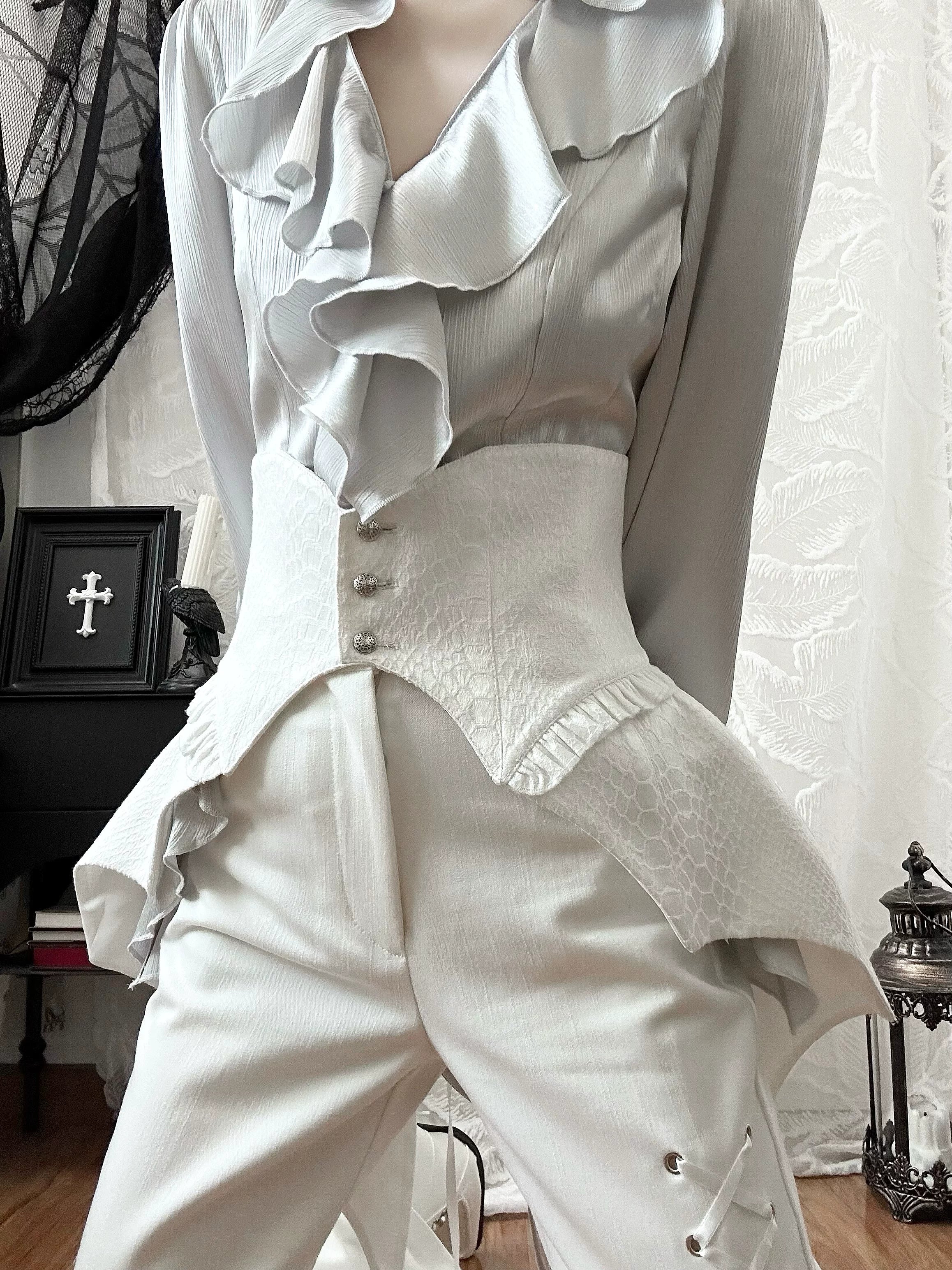 Blue Moon Bone Erosion - Gothic Lolita Waist Cincher, Bat Wing Hem 44453:809578