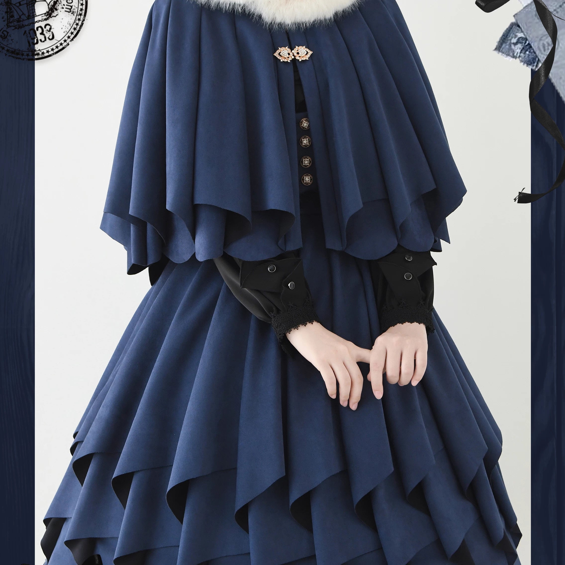 Molten Snowtop - Classic Lolita SK, Cape With Detachable Collar