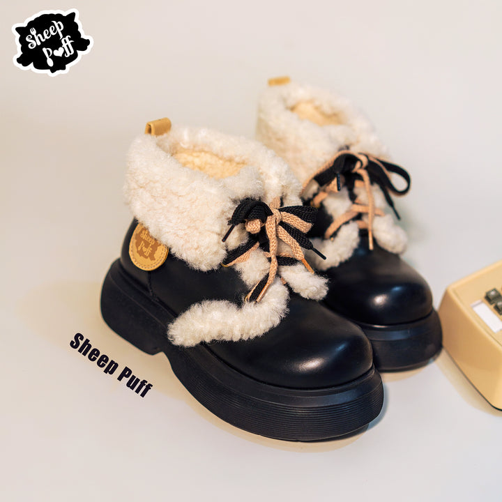 Sheep Puff~Retro Lolita Warm Snow Boots Multicolors   