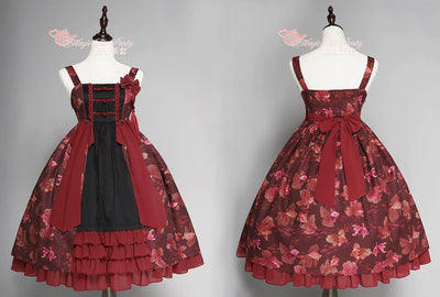(BFM)Magic Tea Party~Fish Game Dream Chinese Style Lolita Dress Daily JSK L red black 