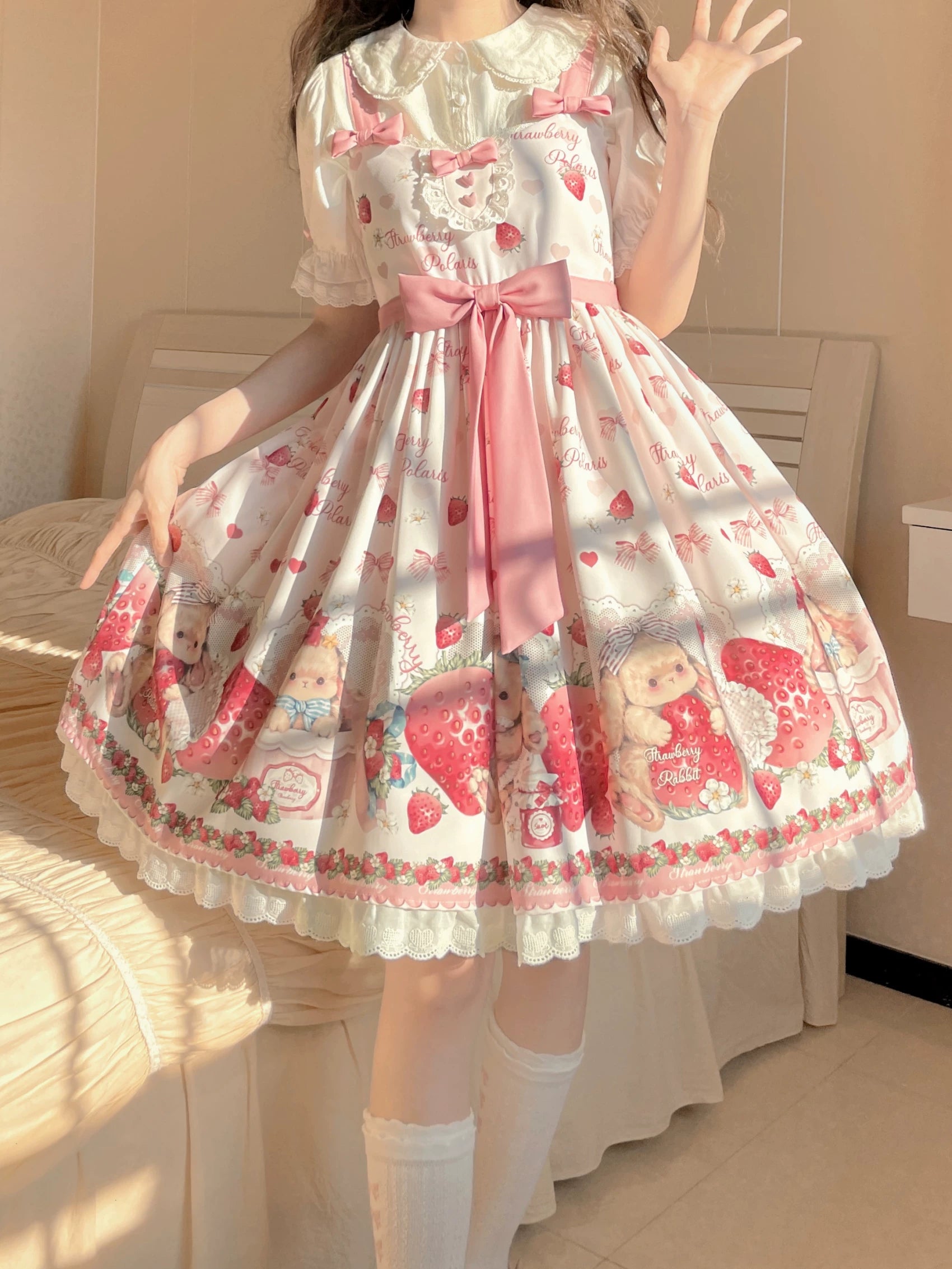 Rabbit Berry Gift Box - Sweet Lolita Cotton Shirt, Peter Pan Collar 44491:810943