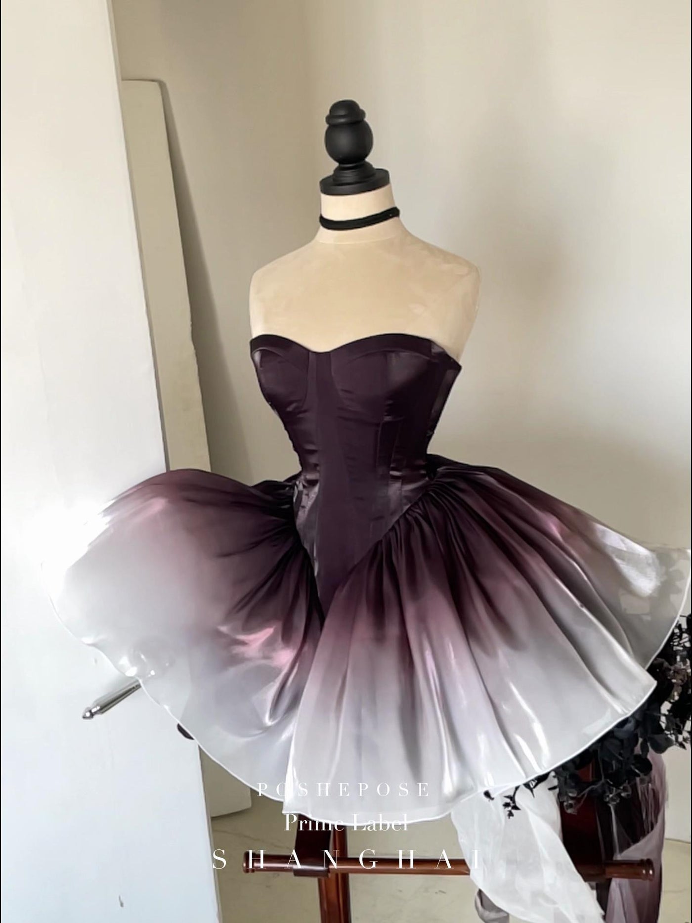 (BFM)POSHEPOSE~Black Swan~High-End Elegant Lolita Princess Dress XS Black Swan dress (with french girdle straps ) 