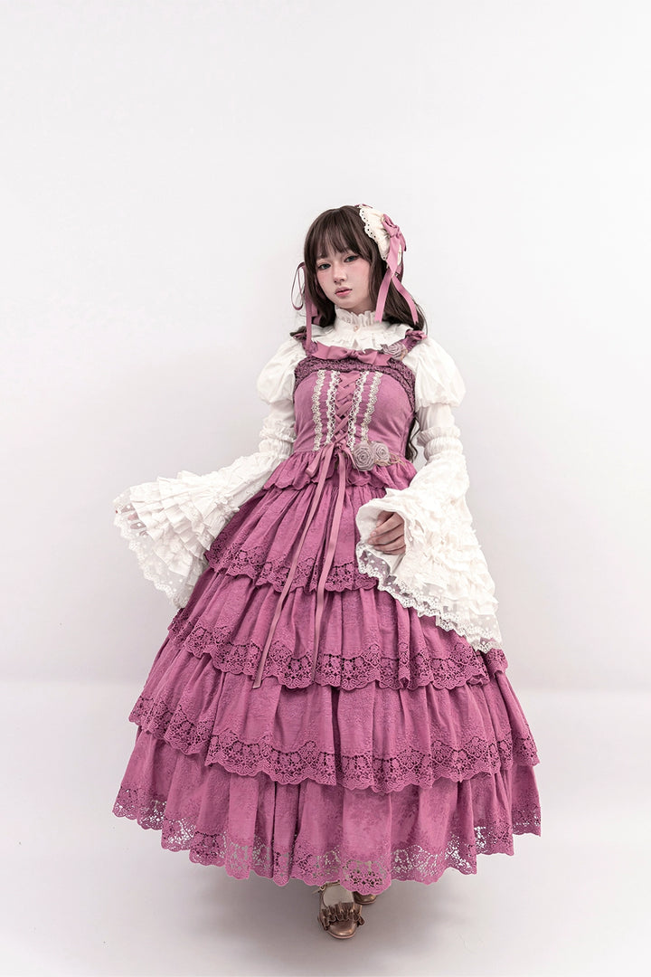 Miss Point~Forest Waltz~Classic Lolita Tiered Skirt Multi-layer Embroidered SK   