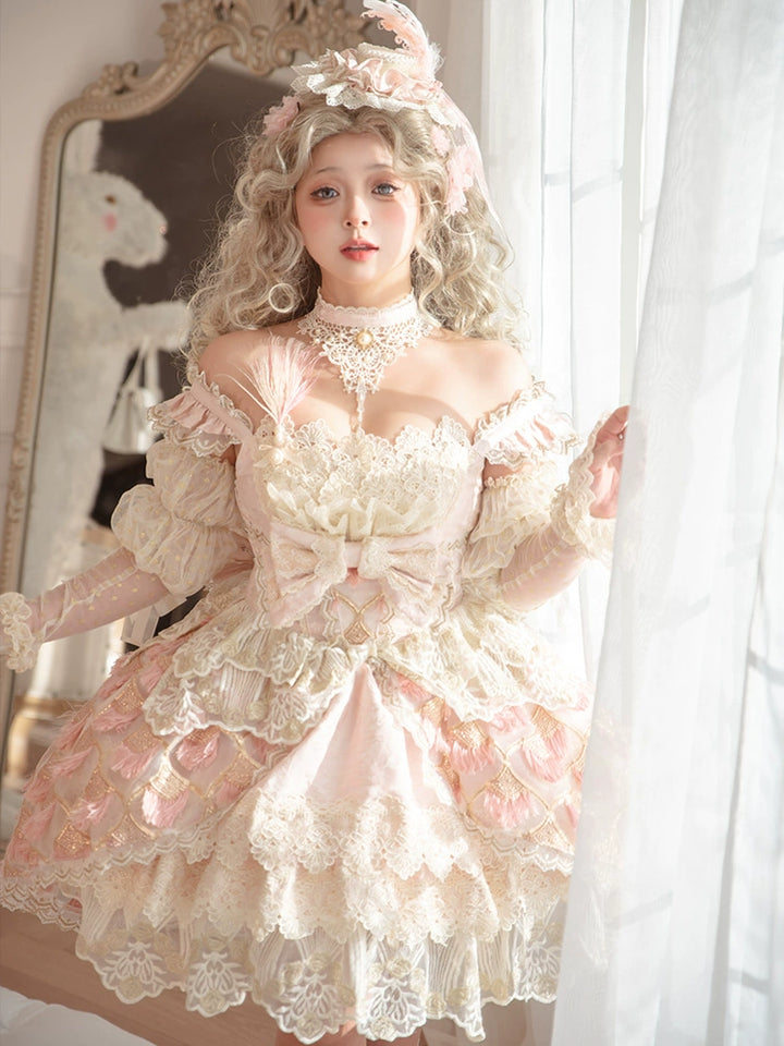 Mewroco~Peacock Feather~Sweet Wedding Lolita JSK Dress Set   